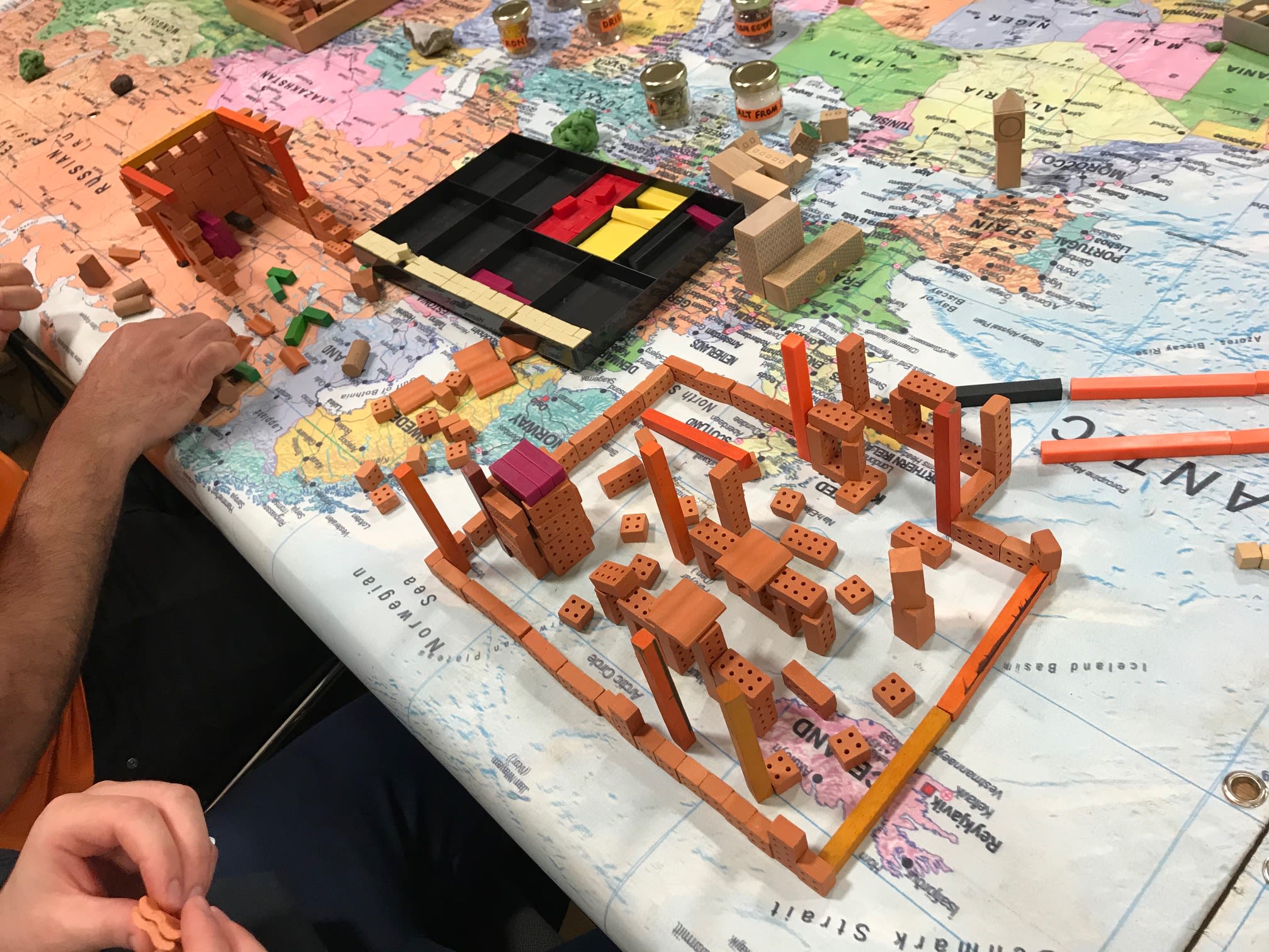 Photo of building blocks on a map